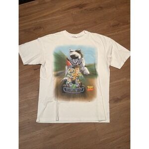 Vintage Toy Story T Shirt Mens Large White Disney Pixar Buzz Woody Scud Cronies